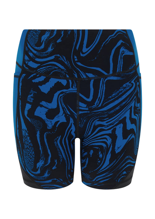 Prowess Print Block Shorts - Blue Swirl